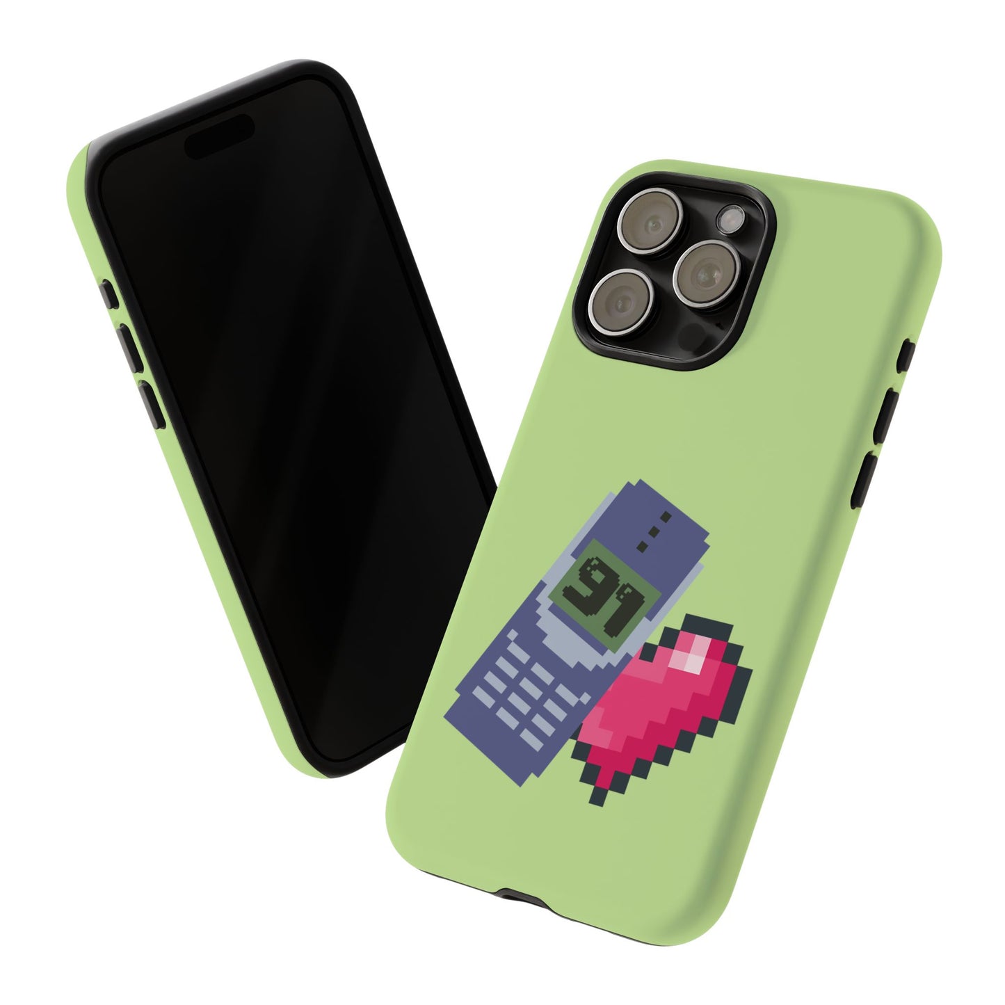 Pixel Heart Phone Case — Retro Tamagotchi-Style Mobile Love iPhone Cover