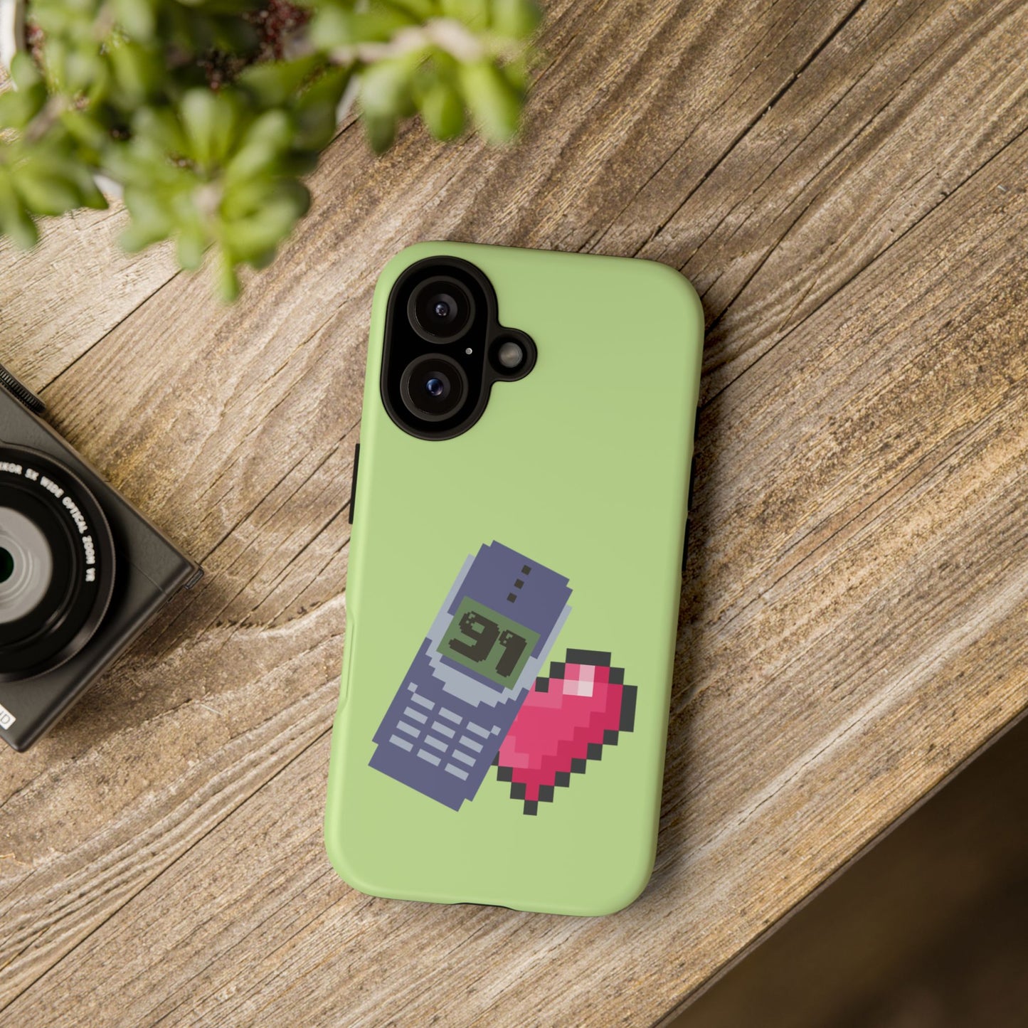 Pixel Heart Phone Case — Retro Tamagotchi-Style Mobile Love iPhone Cover
