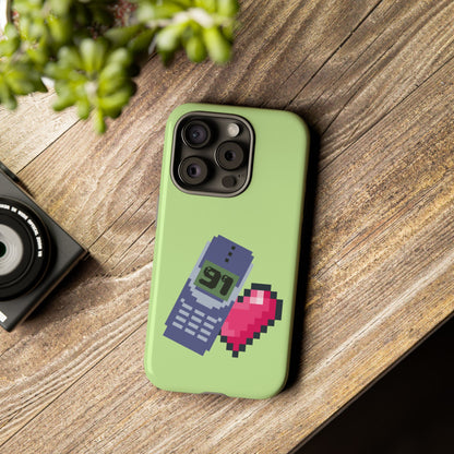 Pixel Heart Phone Case — Retro Tamagotchi-Style Mobile Love iPhone Cover